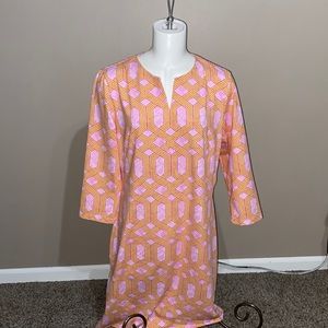 J.McLaughlin Geometric Pink & Yellow Sun dress